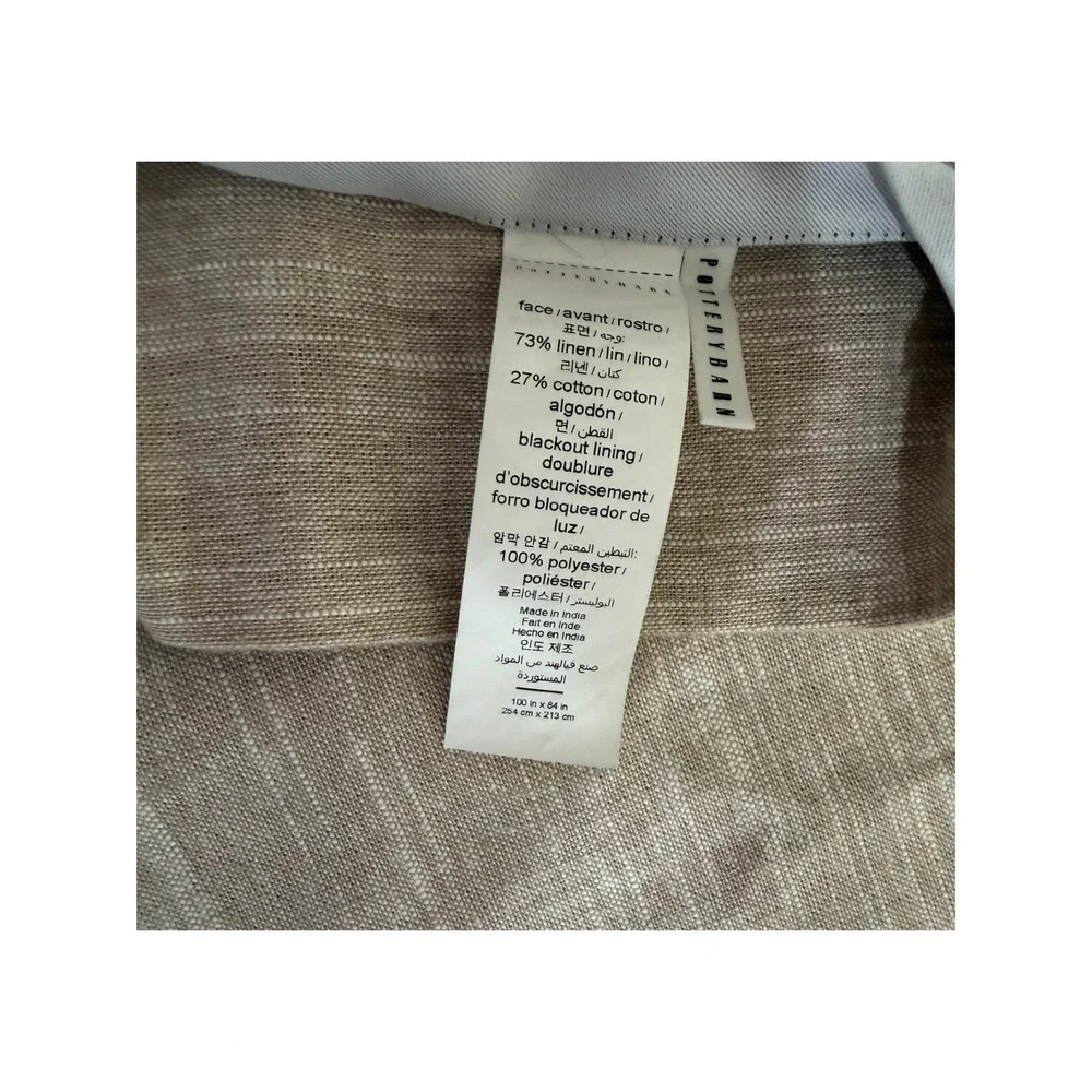 Pottery‎ Barn Linen Blend Blackout Curtains Oatmeal Beige 100x84 Pair 1038836(R)